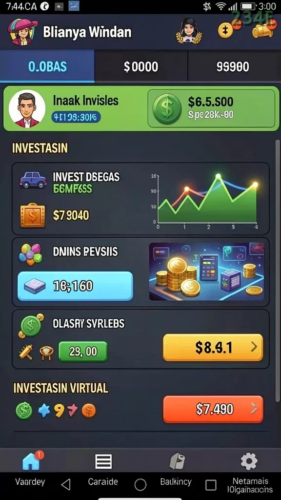 Cuplikan layar BOSWIN77 — menu navigasi